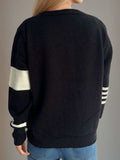 Striped Color Block Round Neck Cardigan - Trendsi - Flyclothing LLC