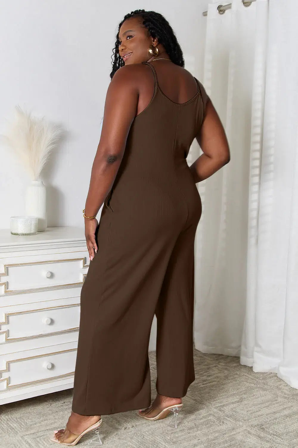 Basic Bae Full Size Spaghetti Strap V-Neck Jumpsuit - ShopBasicbae - Flyclothing LLC