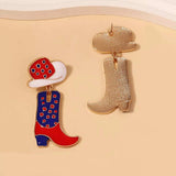 Cowgirl Boot and Hat Dangle Earrings - Trendsi - Flyclothing LLC