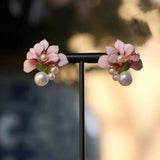 Flower Pearl Stud Earrings - Trendsi - Flyclothing LLC