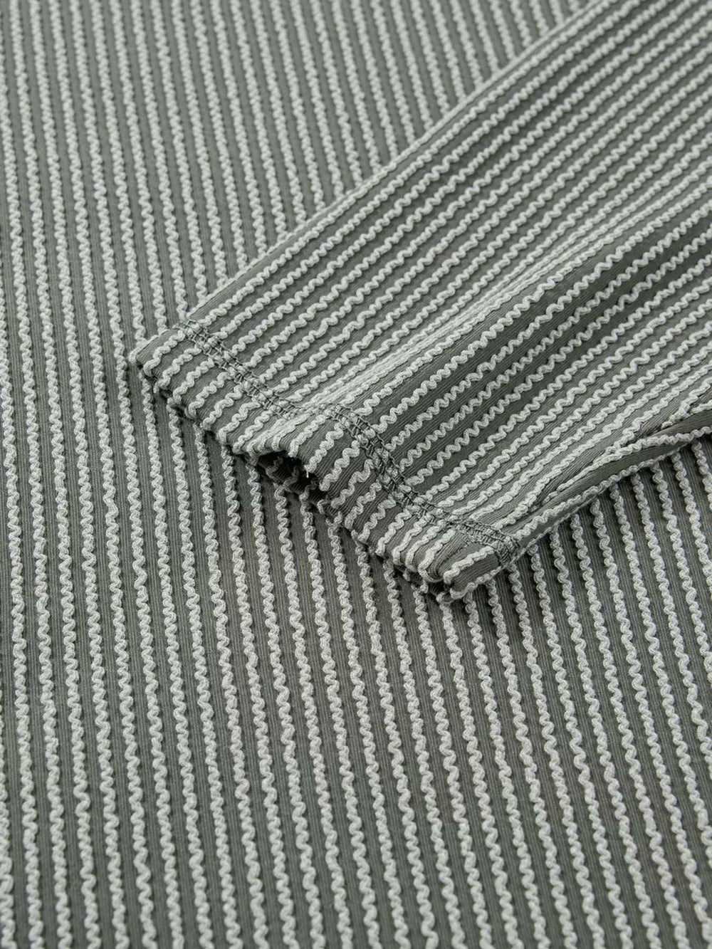 Twist Ribbed Exposed Seam Detail Long Sleeve Loose Top - Trendsi - Flyclothing LLC