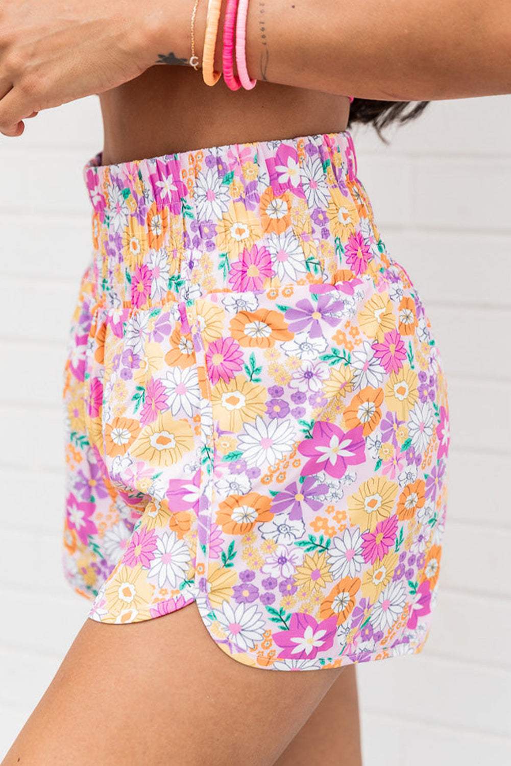 Printed High Waist Shorts - Trendsi - Flyclothing LLC