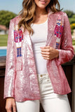 Sequin Nutcracker Long Sleeve Blazer - Trendsi - Flyclothing LLC