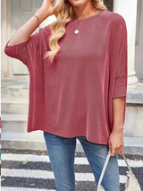 Relaxed Fit Half Sleeve T-Shirt - Trendsi - Flyclothing LLC