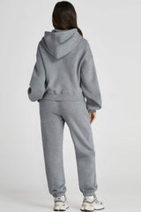 Dropped Shoulder Hooded Top and Pants Active Set - Trendsi - Flyclothing LLC