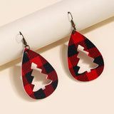 PU Leather Cutout Christmas Tree Earrings - Trendsi