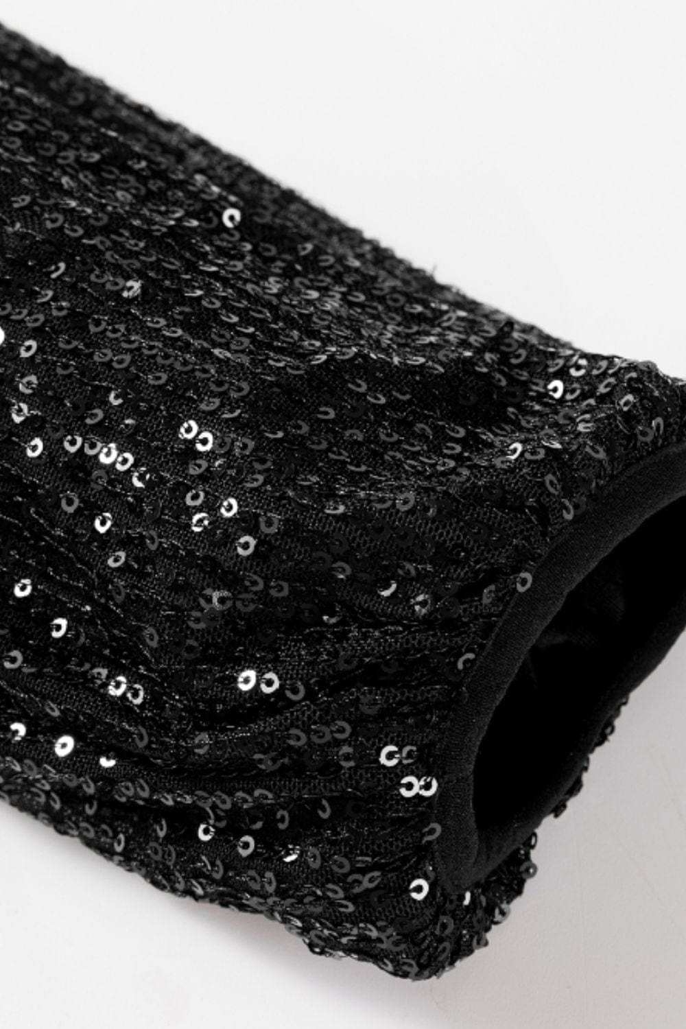 Sequin Zip Up Long Sleeve Jacket - Trendsi - Flyclothing LLC