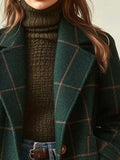 Full Size Plaid Classic Button Up Coat Plus Size - Trendsi - Flyclothing LLC