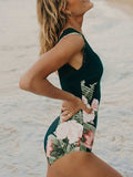 Full Size Cutout Printed Sleeveless One-Piece Swimwear - Trendsi - Flyclothing LLC
