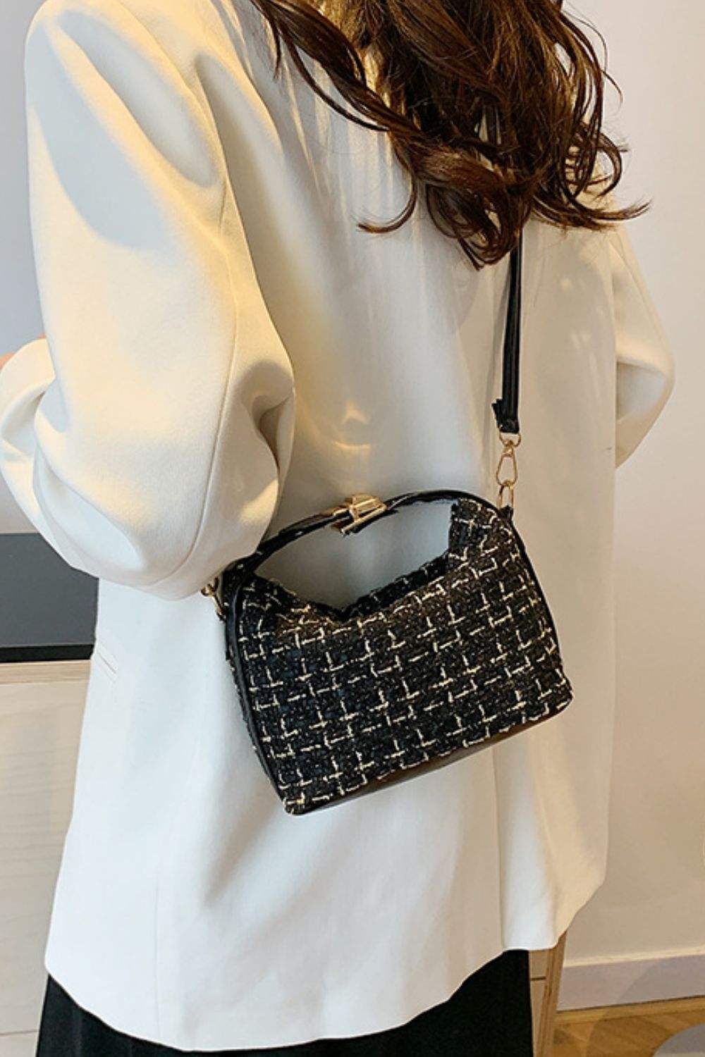 Woven Removable Strap Shoulder Bag - Trendsi - Flyclothing LLC