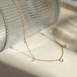 Stainless Steel Rhinestone Charm Necklace - Trendsi