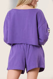 Double Take Sequin Bow Cropped Top and Shorts Set - Trendsi