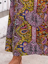 Slit Printed Elastic Waist Skirt - Trendsi - Flyclothing LLC