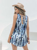 Tie-Dye V-Neck Sleeveless Romper - Trendsi - Flyclothing LLC