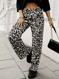 Full Size Animal Print Elastic Waist Pants - Trendsi