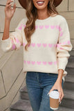 Angel Wings Heart Round Neck Long Sleeve Sweater - Trendsi - Flyclothing LLC