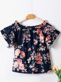 Printed Off-Shoulder Flounce Sleeve Blouse - Trendsi - Flyclothing LLC
