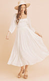 Aemi + Co Ruffled Smocked Square Neck Balloon Sleeve Dress - Trendsi