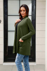 Basic Bae Full Size Open Front Long Sleeve Cardigan with Pockets - ShopBasicbae - Flyclothing LLC