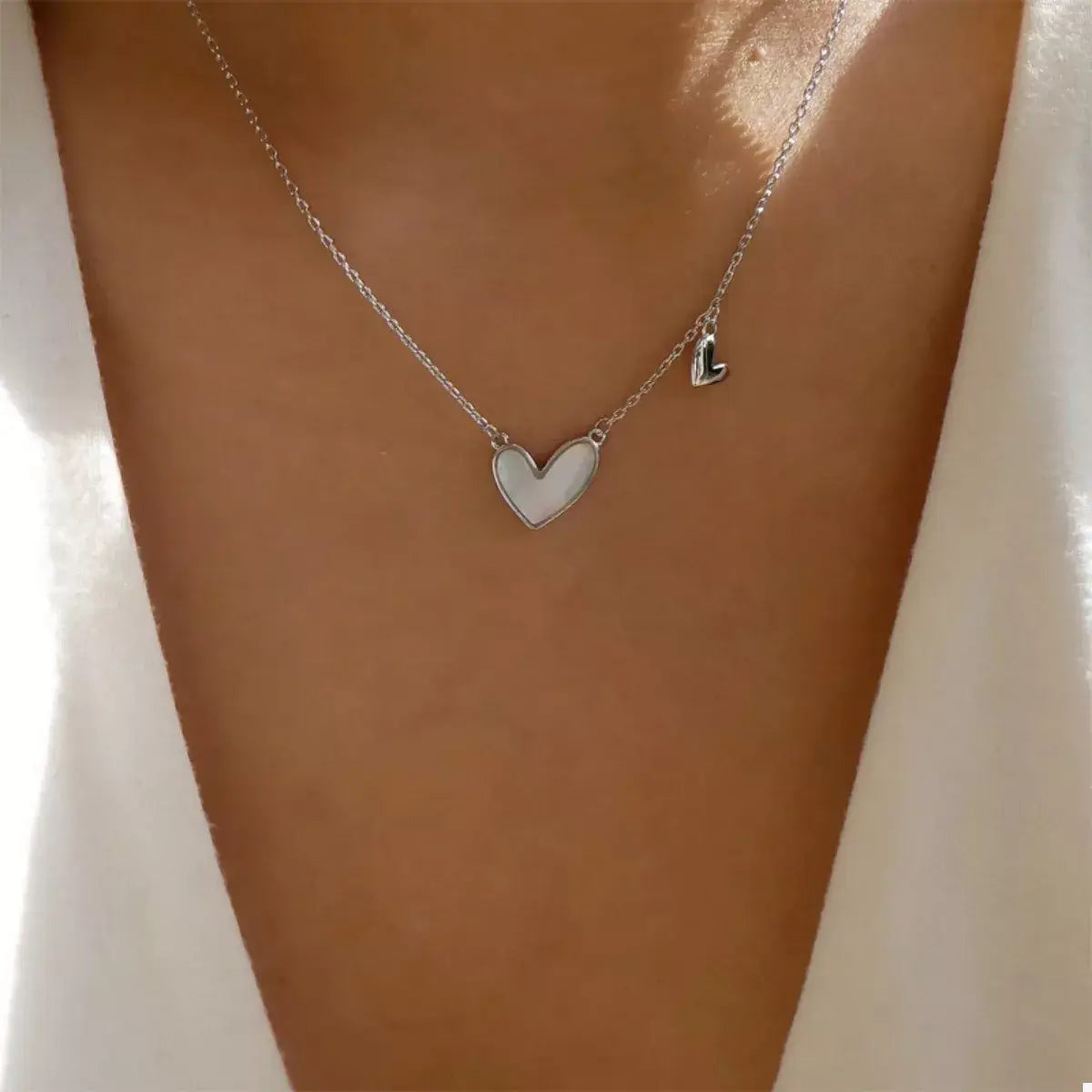 Alloy Heart Pendant Necklace - Trendsi - Flyclothing LLC