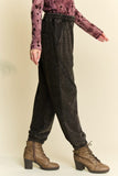 Davi & Dani Rhinestone Elastic Waist Joggers - Trendsi