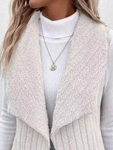 Cozy Fleece Open Front Vest Coat - Trendsi - Flyclothing LLC