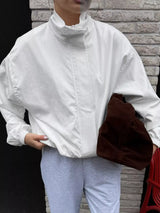 Zip Up Dropped Shoulder Jacket - Trendsi - Flyclothing LLC