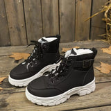 Plush Lining Lace Up Boots - Trendsi - Flyclothing LLC