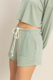 HYFVE Drawstring Mid Waist Shorts - Trendsi