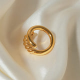 Stainless Steel Knot Bypass Ring - Trendsi