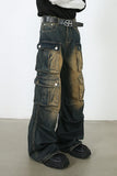 Men's Washed Wide Leg Jeans - Trendsi