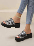 Open Toe Platform Cloth Sandals - Trendsi - Flyclothing LLC