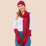 3PCS - Solid Winter Beanie Hat Scarf Gloves Set - Madeline Love - Flyclothing LLC