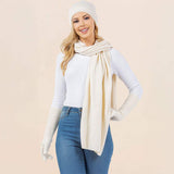 3PCS - Solid Winter Beanie Hat Scarf Gloves Set - Madeline Love - Flyclothing LLC