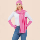 3PCS - Solid Winter Beanie Hat Scarf Gloves Set - Madeline Love - Flyclothing LLC