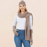 3PCS - Solid Winter Beanie Hat Scarf Gloves Set - Madeline Love - Flyclothing LLC