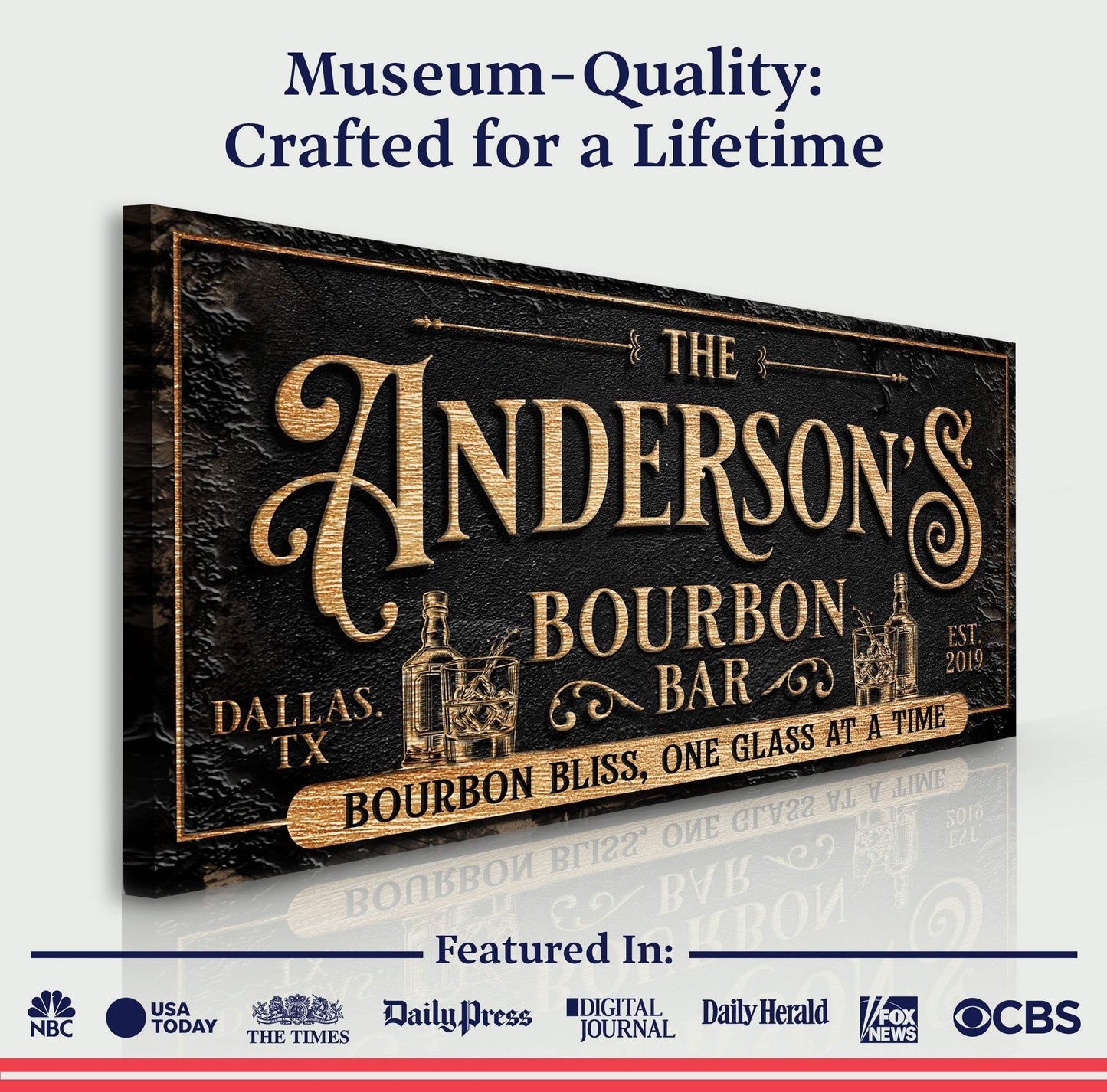 Personalized Bourbon Bar Sign III - Tailored Canvases - Flyclothing LLC