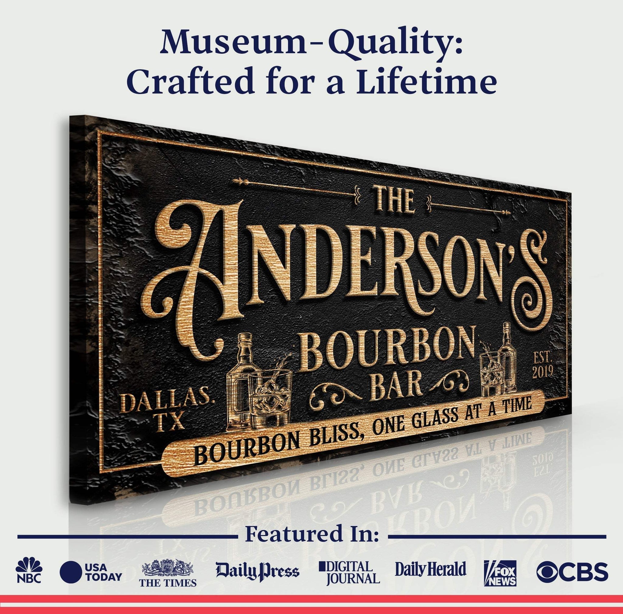 Personalized Bourbon Bar Sign III - Tailored Canvases - Flyclothing LLC