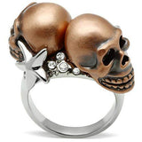 3W001 - Special Color White Metal Ring with Top Grade Crystal in Clear - Alamode - Flyclothing LLC