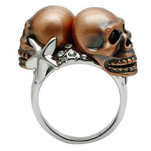 3W001 - Special Color White Metal Ring with Top Grade Crystal in Clear - Alamode - Flyclothing LLC