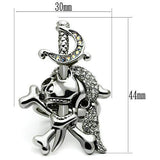 3W003 - Ruthenium White Metal Ring with Top Grade Crystal in Clear - Alamode - Flyclothing LLC
