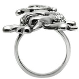 3W003 - Ruthenium White Metal Ring with Top Grade Crystal  in Clear - Alamode