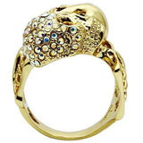 3W007 - Gold White Metal Ring with Top Grade Crystal in Aurora Borealis (Rainbow Effect) - Alamode - Flyclothing LLC