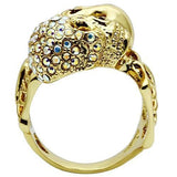 3W007 - Gold White Metal Ring with Top Grade Crystal  in Aurora Borealis (Rainbow Effect)