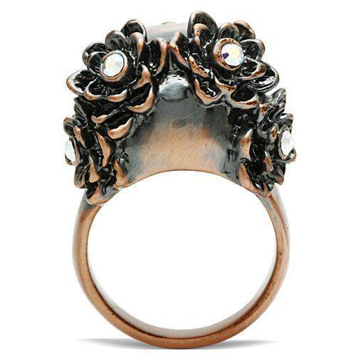 3W014 - Ancientry Gold White Metal Ring with Top Grade Crystal in Emerald - Alamode - Flyclothing LLC