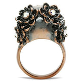 3W014 - Ancientry Gold White Metal Ring with Top Grade Crystal  in Emerald