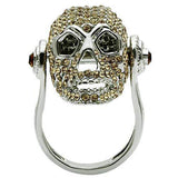 3W016 - Rhodium White Metal Ring with Top Grade Crystal in Citrine Yellow - Alamode - Flyclothing LLC