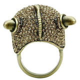 3W019 - Antique Copper White Metal Ring with Top Grade Crystal in Citrine Yellow - Alamode - Flyclothing LLC