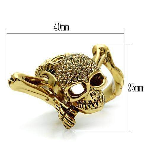 3W020 - Gold White Metal Ring with Top Grade Crystal in Citrine Yellow - Alamode - Flyclothing LLC