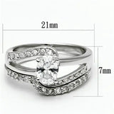 3W022 - Rhodium Brass Ring with AAA Grade CZ in Clear - Alamode - Flyclothing LLC